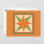 Carte postale de courtepointe - Étoile biseautée ( (Devant / Derrière)