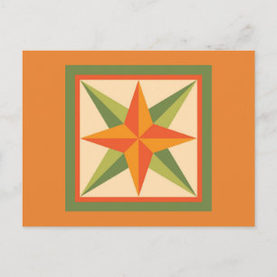 Carte postale de courtepointe - Étoile biseautée (