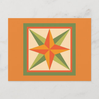 Carte postale de courtepointe - Étoile biseautée (