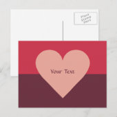 Carte postale de coutume de coeur de Valentine (Devant / Derrière)