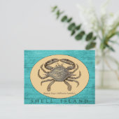Carte postale de crabe de l'île Shell (Debout devant)