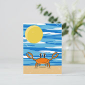 Carte postale de crabe de plage orange (Debout devant)