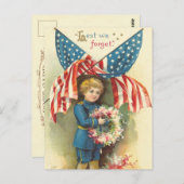 Carte Postale De crainte d'oublier la Journée commémorative (Devant / Derrière)