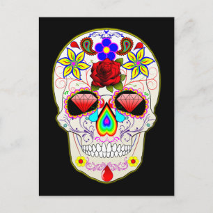 Carte postale de crâne sucre Daimond Eyes