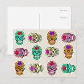 Carte postale de crânes en sucre (Devant / Derrière)