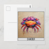 Carte postale de crayon de cancer couleur gribouil (Devant / Derrière)