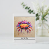 Carte postale de crayon de cancer dessin animé col (Debout devant)