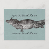 Carte postale de crocodile vintage (Devant)