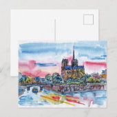 Carte postale de croquis de Paris (Devant / Derrière)