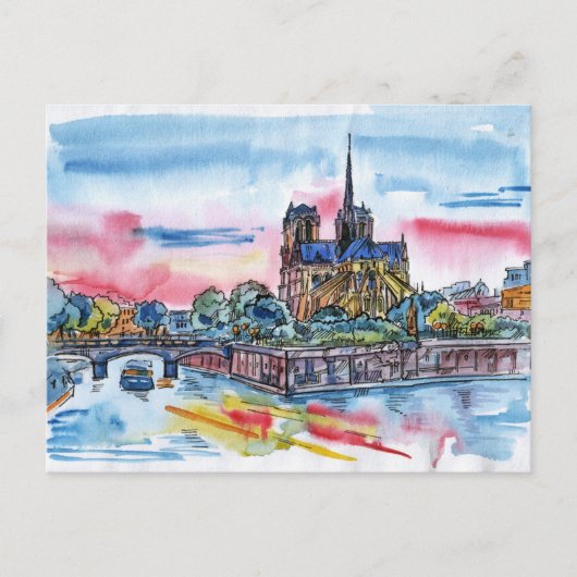 Carte postale de croquis de Paris (Devant)