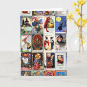 Carte postale de cru de Halloween (Fleur jaune)