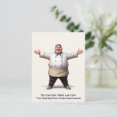 Carte postale de cuisine / chef personnalisable po (Debout devant)