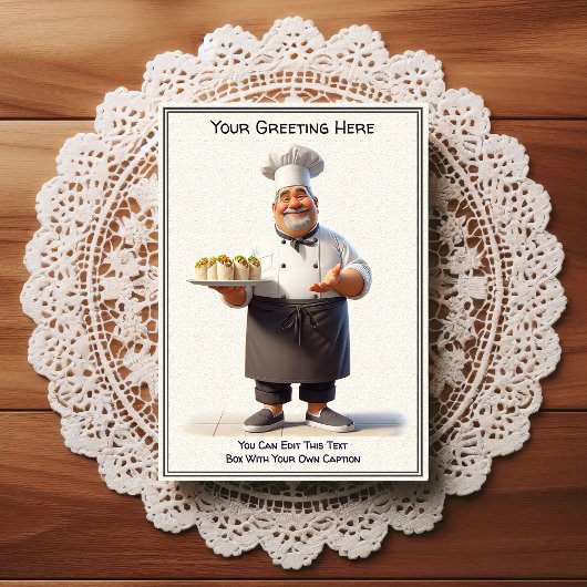 Carte postale de cuisine / chef personnalisable po