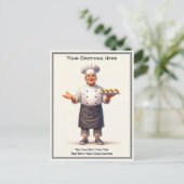 Carte postale de cuisine / chef personnalisable po (Debout devant)
