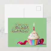 Carte postale de Cupcake de Joyeux Anniversaire Ve (Devant / Derrière)