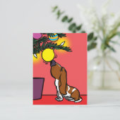 CARTE POSTALE DE CURIOSITÉ DE BASSET HORAIRE (Debout devant)