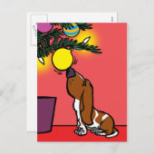 CARTE POSTALE DE CURIOSITÉ DE BASSET HORAIRE (Devant / Derrière)