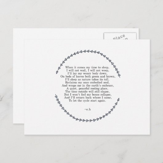 Carte postale de cycle de vie (Devant / Derrière)