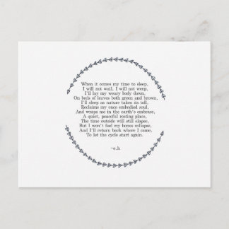 Carte postale de cycle de vie