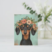 Carte postale de dachshund aquarelle (Debout devant)