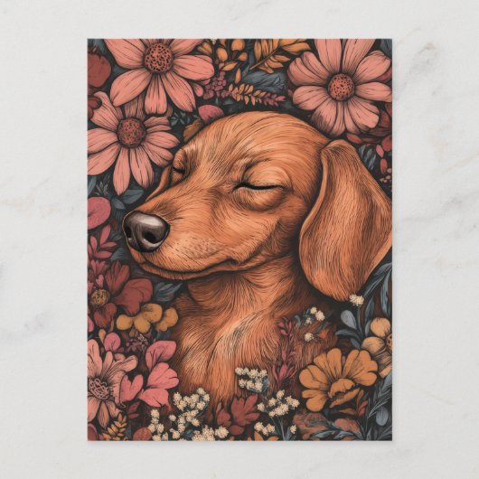 Carte postale de dachshund aquarelle (Devant)
