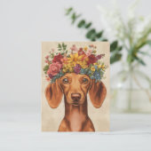 Carte postale de dachshund aquarelle (Debout devant)