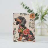 Carte postale de dachshund aquarelle  (Debout devant)