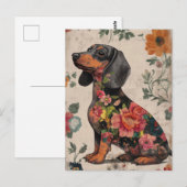 Carte postale de dachshund aquarelle  (Devant / Derrière)