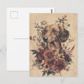 Carte postale de dachshund aquarelle (Devant / Derrière)