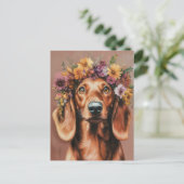 Carte postale de dachshund aquarelle (Debout devant)