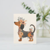 Carte postale de dachshund aquarelle (Debout devant)