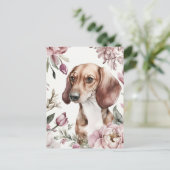 Carte postale de dachshund aquarelle (Debout devant)