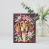 Carte postale de dachshund aquarelle (Debout devant)