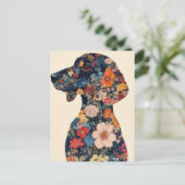 Carte postale de dachshund aquarelle (Debout devant)