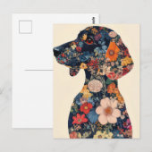 Carte postale de dachshund aquarelle (Devant / Derrière)