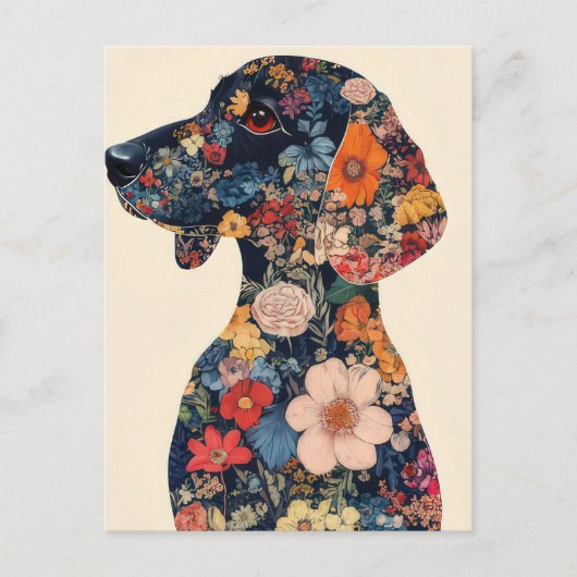 Carte postale de dachshund aquarelle (Devant)