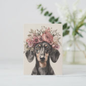 Carte postale de dachshund aquarelle (Debout devant)