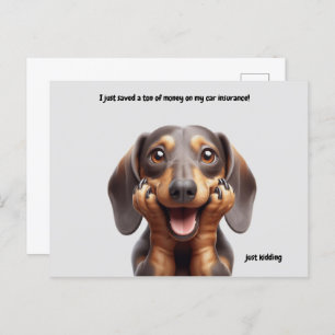 Carte postale de Dachshund riant