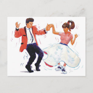 Carte postale de danse Jive Rock and Roll Classiqu
