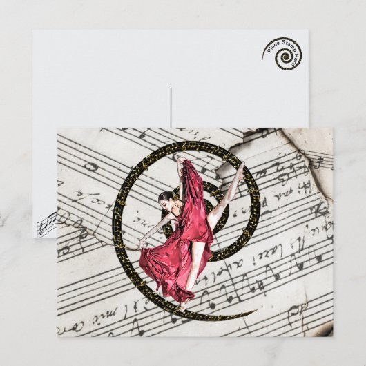 Carte postale de danseur musical (Devant / Derrière)