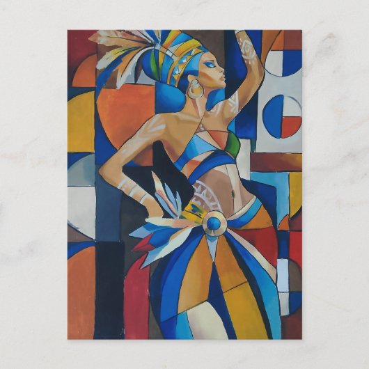 Carte postale de danseuse de carnaval cubiste (Devant)