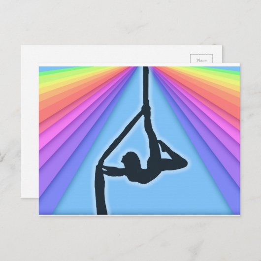 Carte postale de danseuse en silhouette aérienne c (Devant / Derrière)