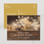 Carte postale de date de lumières de bokeh de camp (Devant / Derrière)