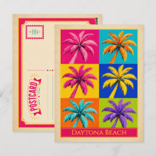 Carte postale de Daytona Beach Floride Palmier Vin