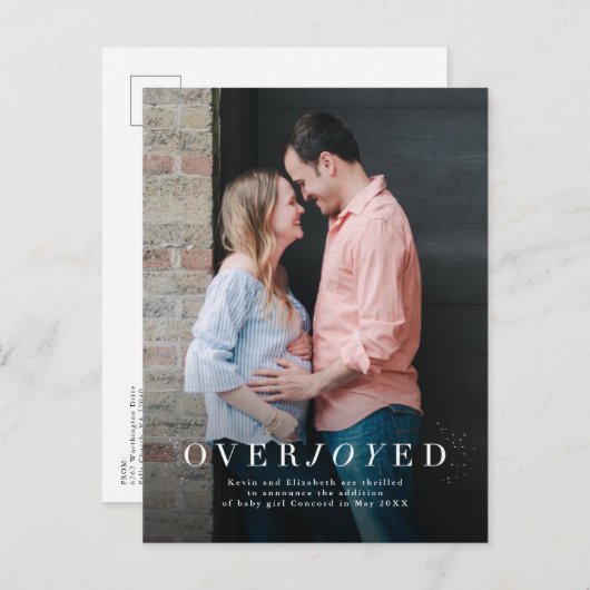 Carte postale de déclaration de grossesse pour les (Devant / Derrière)