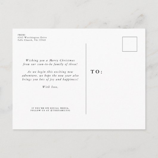 Carte postale de déclaration de grossesse pour les (Dos)