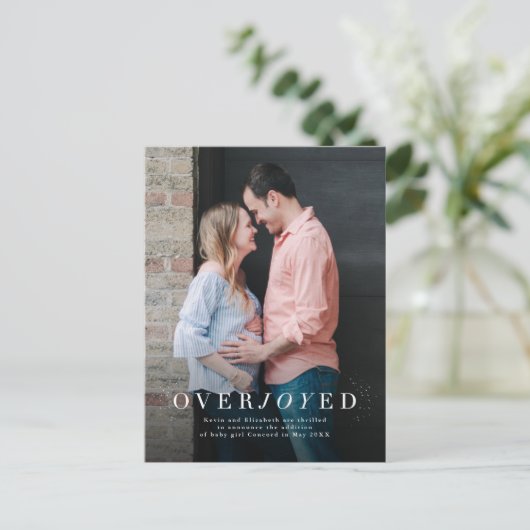 Carte postale de déclaration de grossesse pour les (Debout devant)