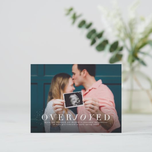 Carte postale de déclaration de grossesse pour les (Debout devant)