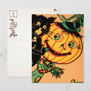 Carte postale de décoration de citrouille vintage