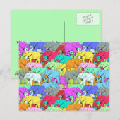 Carte postale de défilé des éléphants (Devant / Derrière)